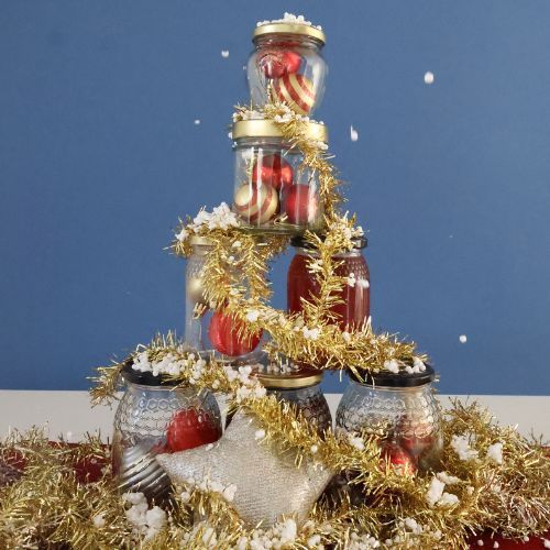 tarros de vidrio para Navidad